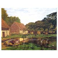 Claude Monet Painting Farm Near Honfleur