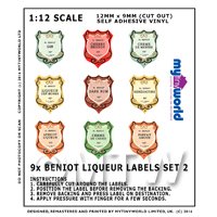 Set of 9 Miniature Benoit Dolls House Liqueur Labels (LS5)