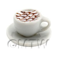 Dolls House Miniature Cappaccino With Chocolate Design