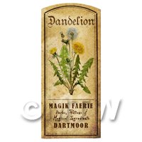 Dolls House Herbalist/Apothecary Dandelion Herb Short Colour Label