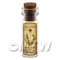 Dolls House Apothecary Dandelion Herb Short Sepia Label And Bottle
