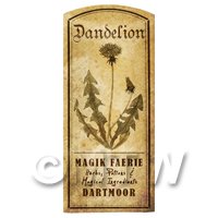Dolls House Herbalist/Apothecary Dandelion Herb Short Sepia Label