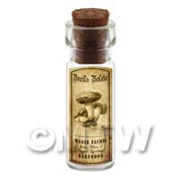 Dolls House Miniature Apothecary Devils Bolete Fungi Bottle And Label