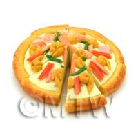 1/12th scale - Dolls House Miniature Sliced Ham, Prawn And Pepper Pizza