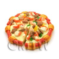 Dolls House Miniature Sliced Seafood And Beef Pizza
