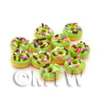  Dolls House Miniature Sprinkle Topped Lime Green Iced Donut
