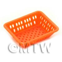 Large Orange Dolls House Miniature Square Plastic Basket