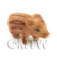 Handmade Dolls House Miniature Ceramic Wild Boar Piglet