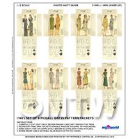 8 Miniature DIY McCall Dress Pattern Packets (DPDS07)