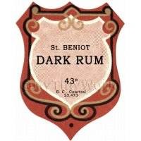 Benoit Dark Rum Miniature Dolls House Liqueur Label