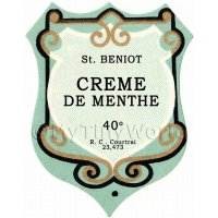 Benoit Creme De Menthe Miniature Dolls House Liqueur Label