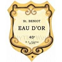 Benoit Eau Dor Miniature Dolls House Liqueur Label