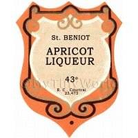 Benoit Apricot Liqueur Miniature Dolls House Liqueur Label