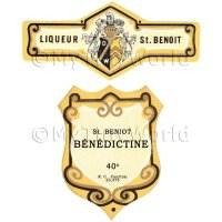 Matched Benoit Benedictine Miniature Dolls House Liqueur Labels