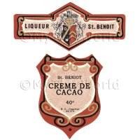 Matched Benoit Creme De Cacao Miniature Dolls House Liqueur Labels
