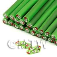 Green Outer Father Christmas Nail Art Cane (ENC40)