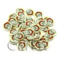 50 Father Christmas Head Cane Slices - Nail Art (ENS39)