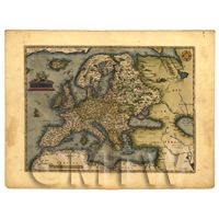 Dolls House Miniature Old Map Of Europe From The Late 1500s