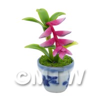 Dolls House Miniature Potted Pink Birds of Paradise