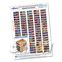 Dolls House Complete Set of 77 Slim Tomato Crate Labels A4 Value Sheet