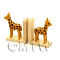 Pair Of Dolls House Miniature Giraffe Book Ends