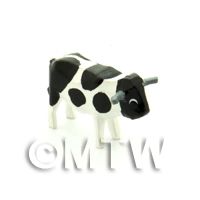 German Dolls House Miniature Small Standing Black Cow