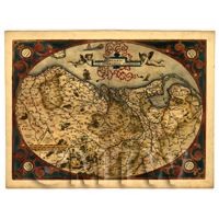 Dolls House Miniature Old Map Of Germania Inferior From The Late 1500s