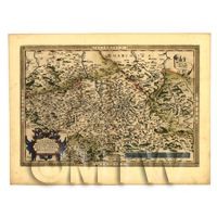 Dolls House Miniature Old Map Of German Regions From The Late 1500s