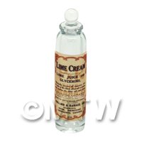 Miniature Lime Cream Clear Glass Apothecary Bottle 