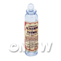 Miniature Glycerine of Thymol Blue Glass Apothecary Bottle