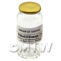 Miniature Cream of Tartar Glass Apothecary Bulk Jar 