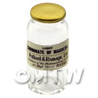 Miniature Light Carbonate of Magnesia Glass Apothecary Bulk Jar