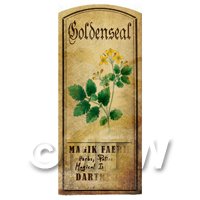 Dolls House Herbalist/Apothecary Goldenseal Herb Short Colour Label