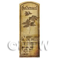 Dolls House Herbalist/Apothecary Goldenseal Plant Herb Long Sepia Label