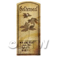 Dolls House Herbalist/Apothecary Goldenseal Herb Short Sepia Label