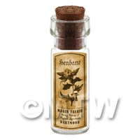 Dolls House Apothecary Henbane Herb Short Sepia Label And Bottle