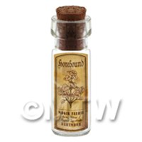 1/12th scale - Dolls House Apothecary Horehound Herb Short Sepia Label And Bottle