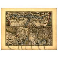 Dolls House Miniature Old Map Of Italian States From The Late 1500s