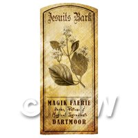 Dolls House Herbalist/Apothecary Jesuits Bark Herb Short Sepia Label