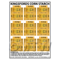 Dolls House Miniature sheet of 9 Kingsford Corn Starch Boxes