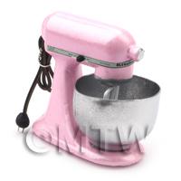Metallic Pink Dolls House Miniature Old Style Batter / Dough Mixer