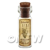 Dolls House Apothecary Lavender Herb Short Sepia Label And Bottle