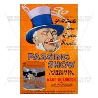 Dolls House Miniature Passing Show Cigarette Shop Sign Circa 1910