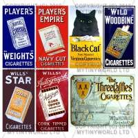 Set of 7 Dolls House Miniature Cigarette Shop Signs Circa 1910-30