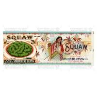 Dolls House Miniature Squaw Brand Stringless Beans Label (1920s)