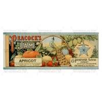 Dolls House Miniature Peacocks Apricot Jam Label (1890s)