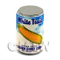 Dolls House Miniature White Trail Brand Sweet Corn Can (1940s)