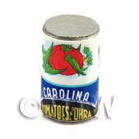 Dolls House Miniature Carolina Brand Tomatoes And Okra Can (1940s)