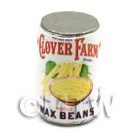 Dolls House Miniature Clover Farm Sliced Wax Beans Can (1920s)