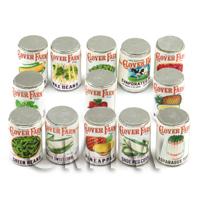 Set Of 13 Assorted Miniature Clover Farm Cans (1920s) - (CLS21)
